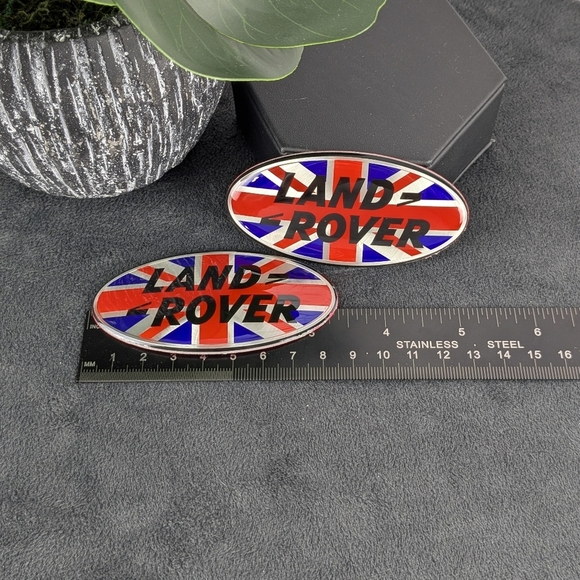 (2) Land Rover Union Jack British flag grille emblems badges nameplate decals - Picture 2 of 6